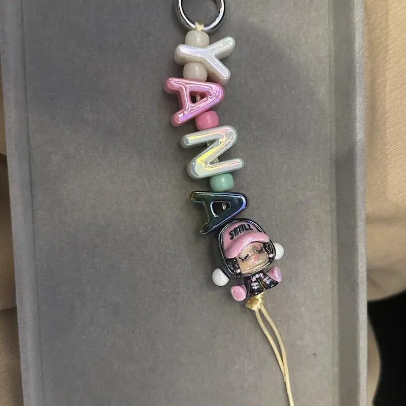 Custom Letter Bead Keychain