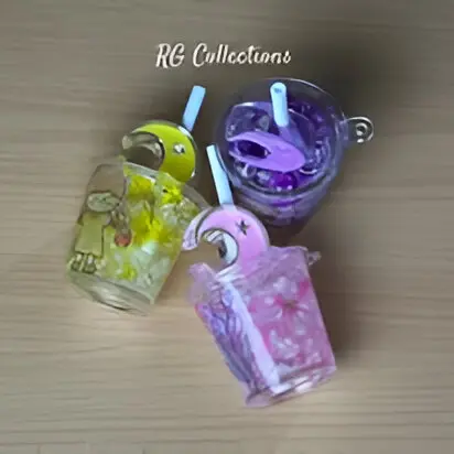 3 tiny cup toys with straws